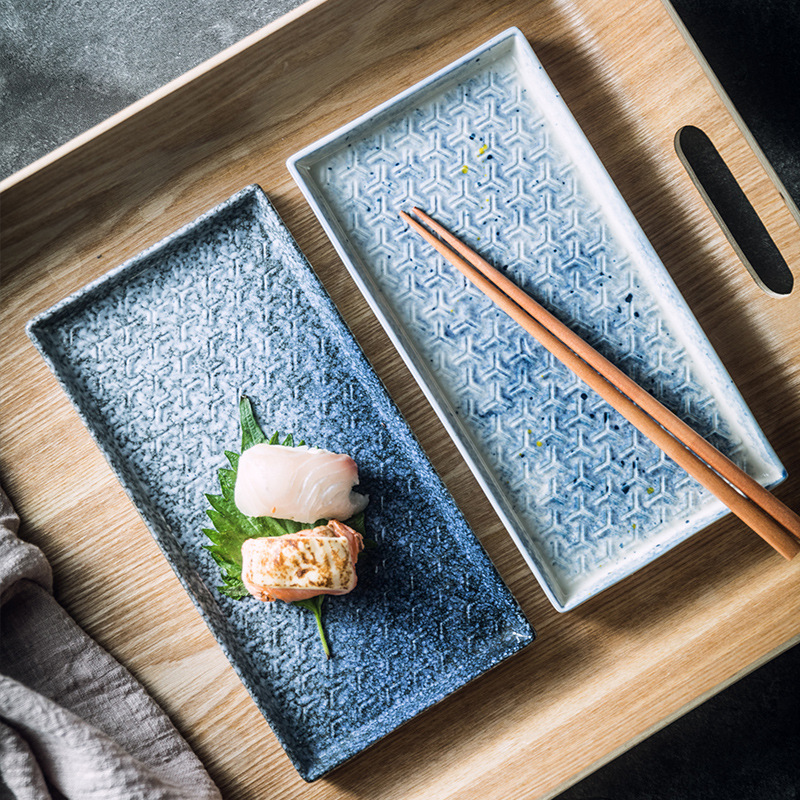 JAPANESE STYLE STEEL PATTERN RECTANGULAR PLATE