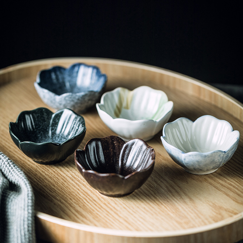JAPANESE STYLE PLUM BLOSSOM DISH CERAMIC COMMERCIAL SEASONING DISH