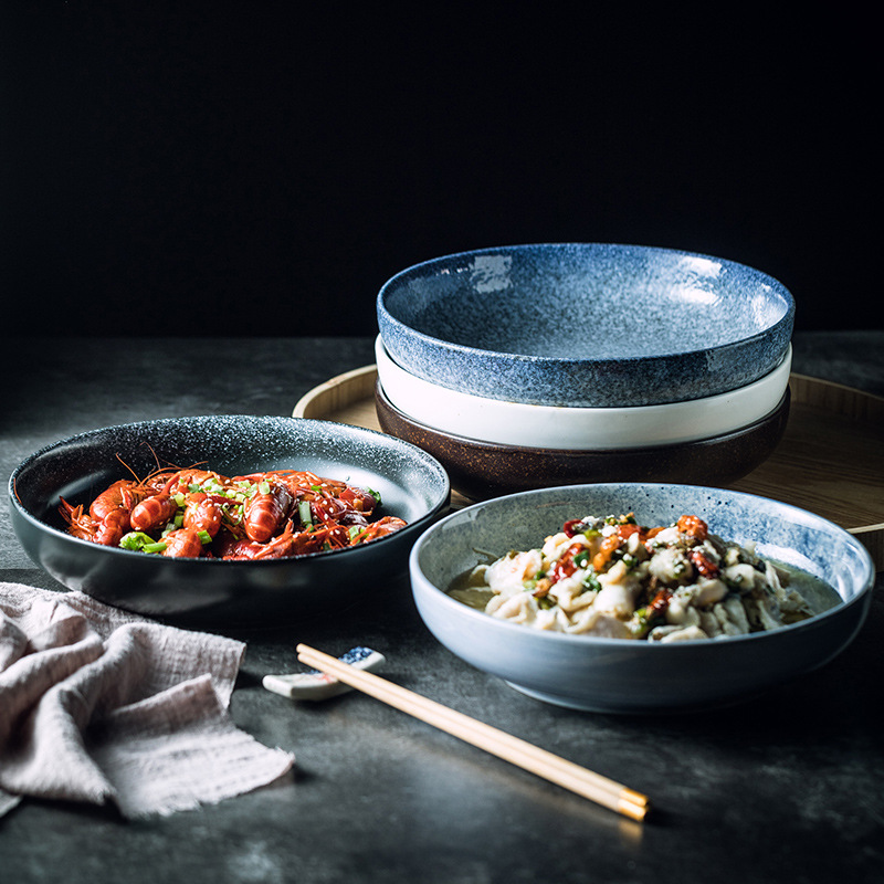 KILN-CHANGED CERAMIC TABLEWARE SHALLOW PLATE