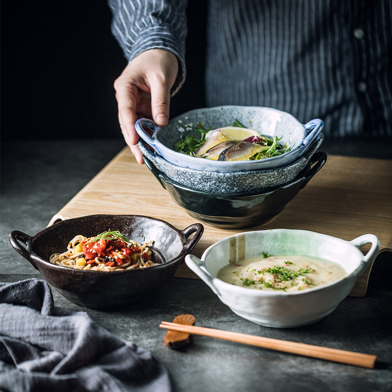 RESTAURANT 8-INCH DOUBLE-HANDLED STONE POT AND BOWL
