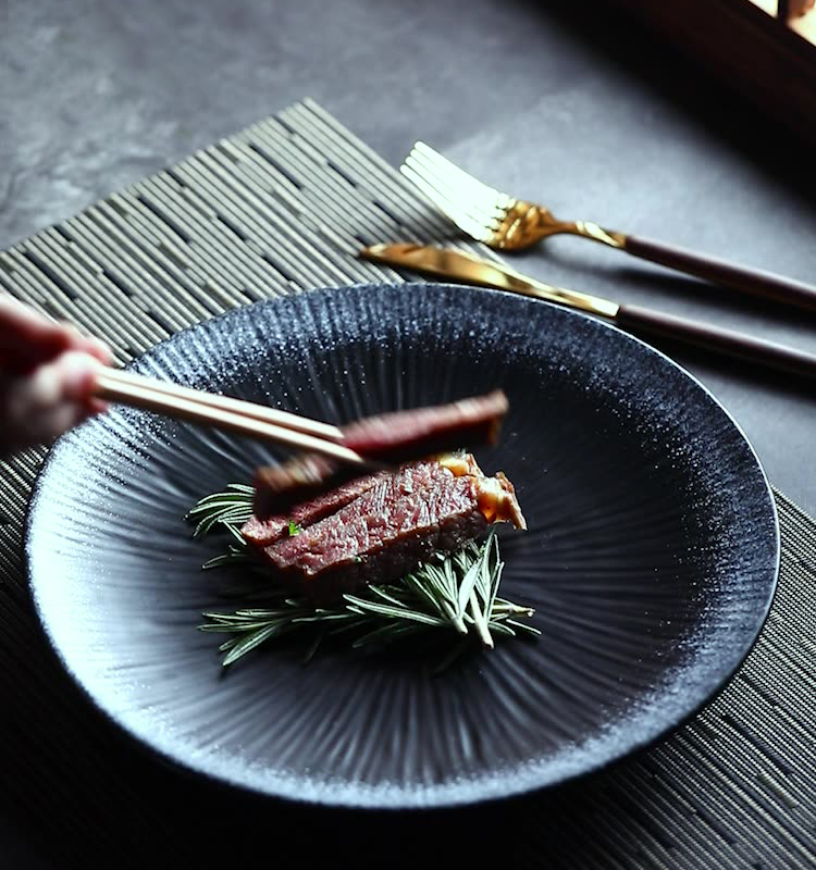 RESTAURANT JAPANESE STYLE CERAMIC STEAK PLATE