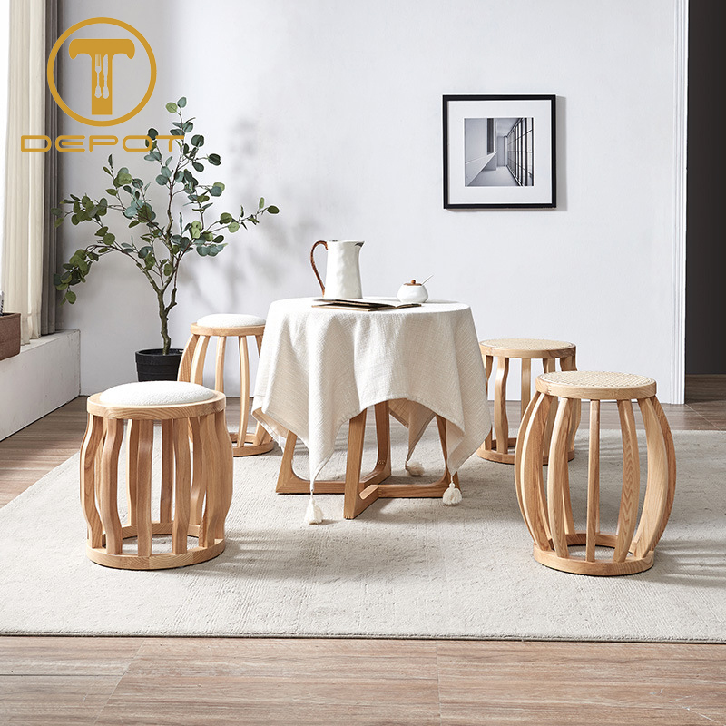 WOODEN CHAIR ORIENTAL ELEGANCE LANTERN DINING STOOL