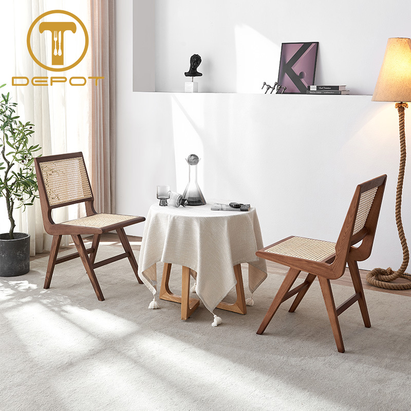RESTAURANT LOUNGE CHAIR JAPANESE STYLE SOLID WOOD BACKREST
