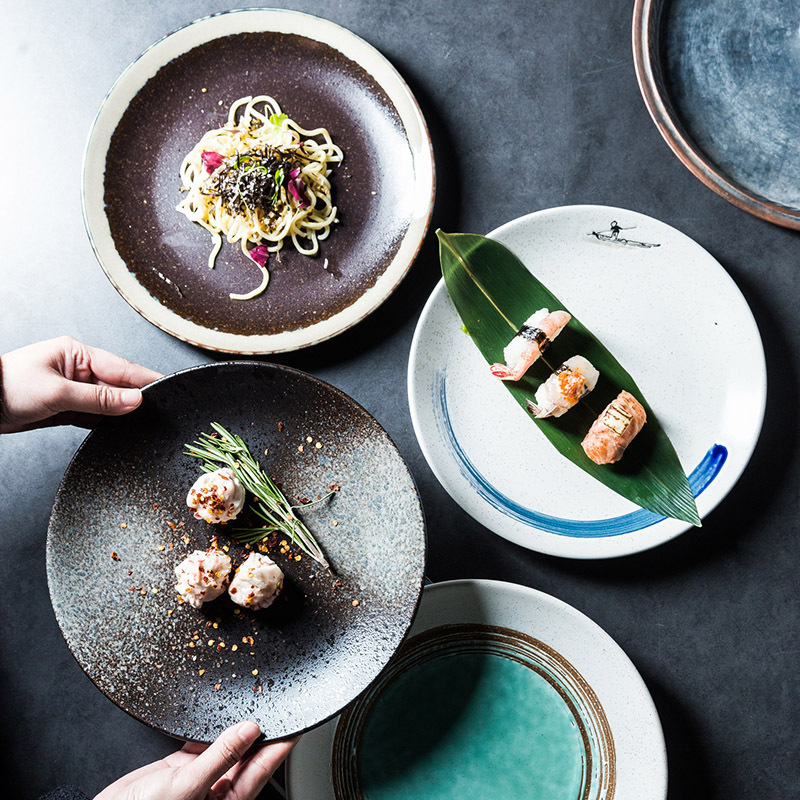 JAPANESE STYLE CERAMIC TABLEWARE STEAK PLATE